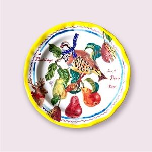 Anthropologie Nathalie Lete - Twelve Days of Christmas Dessert Plate Partridge